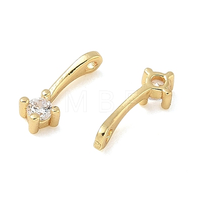 Brass Pave Clear Cubic Zirconia Charms CU-CBA9FFD-11G-08-1