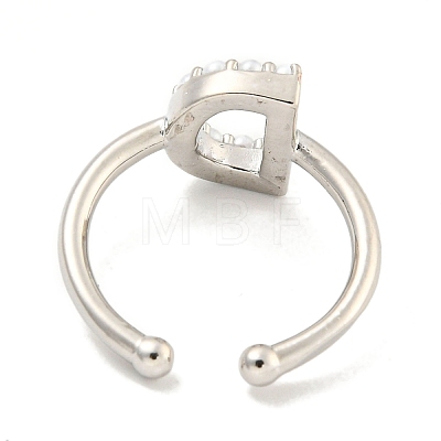 Rack Plating Brass Open Cuff Rings for Women RJEW-F162-01P-D-1