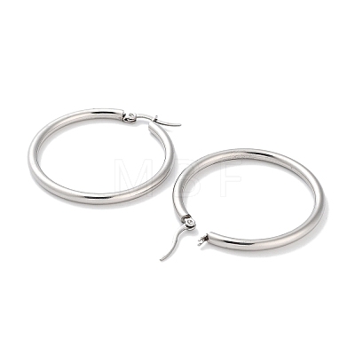 Non-Tarnish Ring 304 Stainless Steel Hoop Earrings for Women Men EJEW-B049-01E-P-1