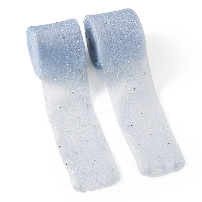 2Rolls Polyester Hot-fix Rhinestone Raw Edges Ribbon OCOR-TA0003-95B-1