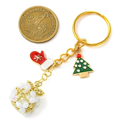 Christmas Woven Glass Keychains KEYC-MZ00017-02-1