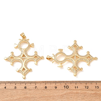 Brass Micro Pave Clear Cubic Zirconia Big Pendants CU-CBA2F11-27G-1