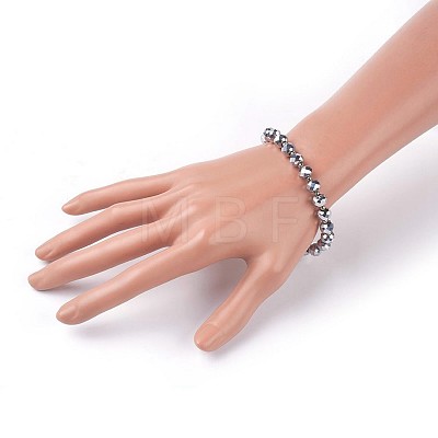 Electroplate Glass Stretch Bracelets BJEW-JB04017-01-1