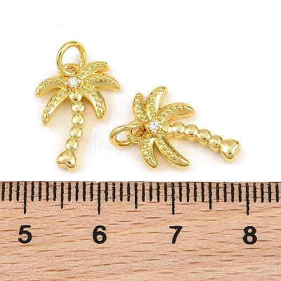 Brass Micro Pave Clear Cubic Zirconia Charms KK-CBA6A75-38G-1