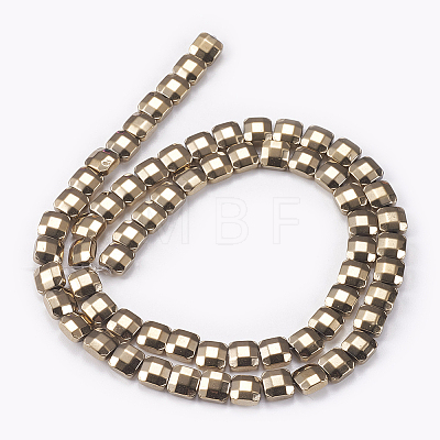 Electroplated Non-magnetic Synthetic Hematite Beads Strands G-P367-C08-1