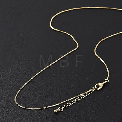 Brass Box Chain Necklaces for Women NJEW-D302-42G-1