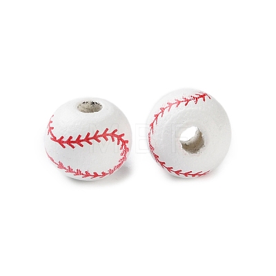 Spray Painted Wooden Beads WOOD-A029-07A-1