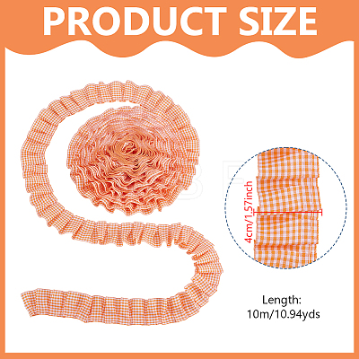 Pleated Polyester Lace Ribbons SRIB-WH0011-473B-1
