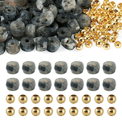 50Pcs Natural Larvikite Beads G-TAD0001-13-1