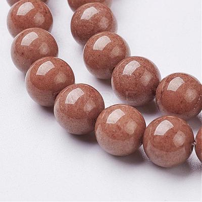 Natural Mashan Jade Round Beads Strands G-D263-8mm-XS27-1