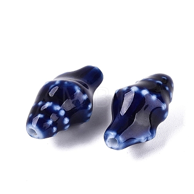 Vintage Handmade Porcelain Beads PORC-Q006-08O-1