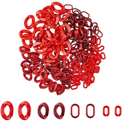 240Pcs 4 Style Acrylic Linking Rings OACR-FH0001-034-1