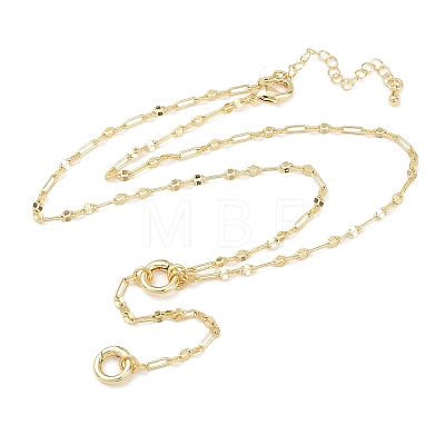 Brass Dapped Chain Y Lariat Necklaces NJEW-H087-06H-G-1