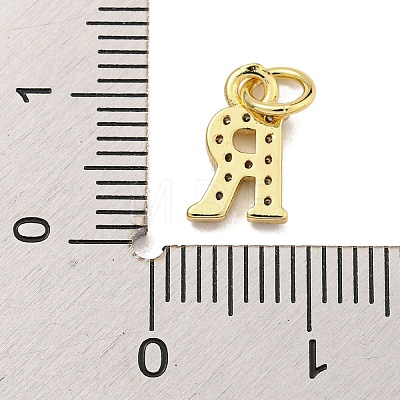 Initial Letter Brass with Cubic Zirconia Charms KK-Q814-26R-G-1