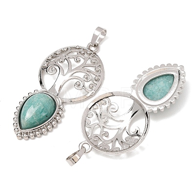 Natural Amazonite Pendants GG-CBA0251-07P-1