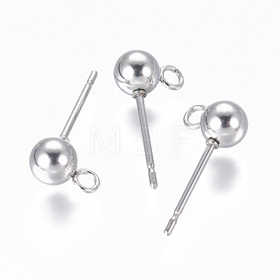 304 Stainless Steel Ear Stud Components STAS-I120-16C-P-1