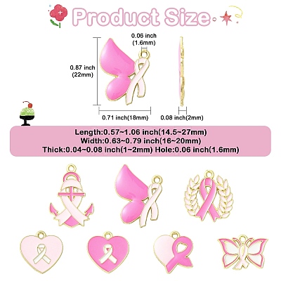 70Pcs 7 Styles Alloy Enamel Pendants FIND-CJ0007-41-1