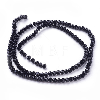 Faceted(32 Facets) Round Glass Beads Strands X-EGLA-J042-4mm-08-1