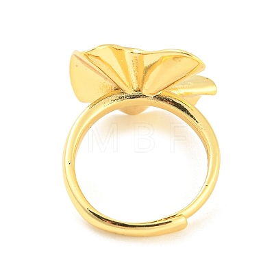 Brass Twist Flat Round Adjustable Ring RJEW-Q781-11G-1