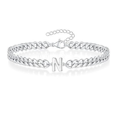 Letter 304 Stainless Steel Link Bracelets FS-WG7830E-38-1