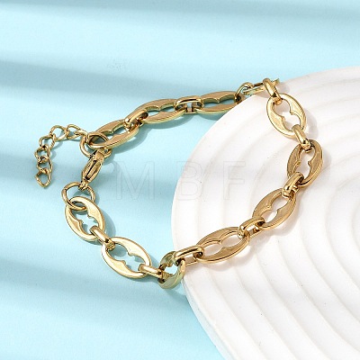304 Stainless Steel Coffee Bean Chain Bracelet & Necklace Jewelry Sets SJEW-L199-19G-1