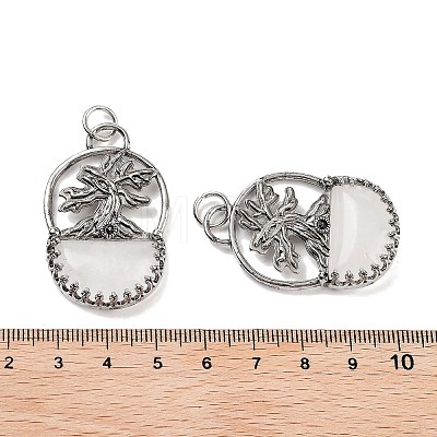 Natural Quartz Crystal Rock Crystal Bag Pendants G-Q163-06AS-03-1