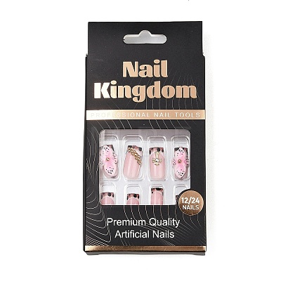 Flower Acrylic Full Cover Press On False Nails MRMJ-P019-01E-1