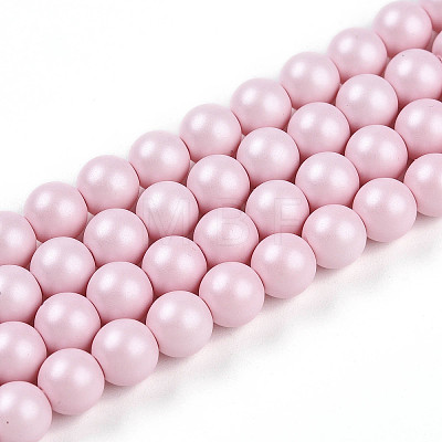 Baking Painted Pearlized Glass Pearl Bead Strands HY-N002-6mm-B04-1