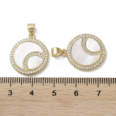 Brass Micro Pave Cubic Zirconia Pendants KK-G485-17A-G-1
