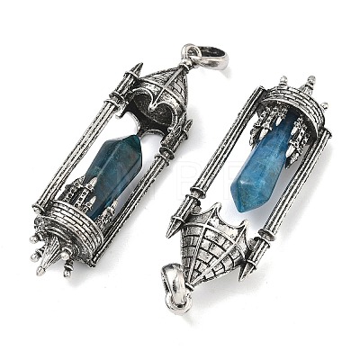 Natural Gemstone Faceted Pointed Bullet Shaped Big Pendants G-P613-01AS-01-1
