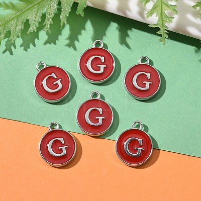 Platinum Plated Alloy Enamel Charms ENAM-S118-03G-P-1