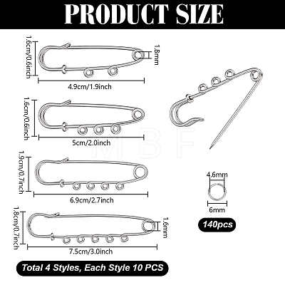 40Pcs Alloy Brooch Findings FIND-PH0060-23-1