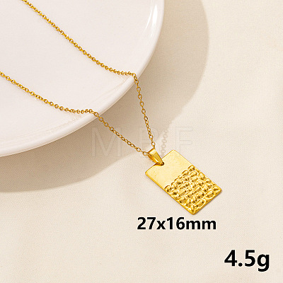 304 Stainless Steel Rectangle Pendant Necklaces SS2971-12-1