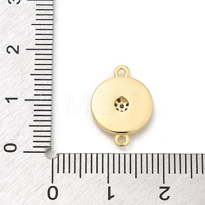 Brass Micro Pave Clear Cubic Zirconia Connector Charms KK-M303-04G-06-1