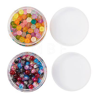 Transparent Frosted Glass Beads and Two Tone Crackle Glass Beads FGLA-CD0001-01-1