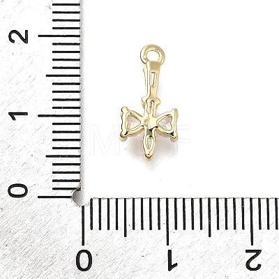 Brass Pave Cubic Zirconia Pendants KK-Q048-26G-1