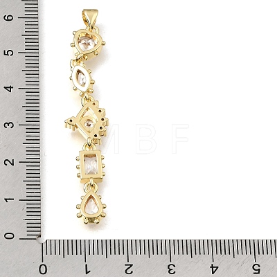 Brass Micro Pave Clear Cubic Zirconia Big Pendants KK-E802-18G-B-1
