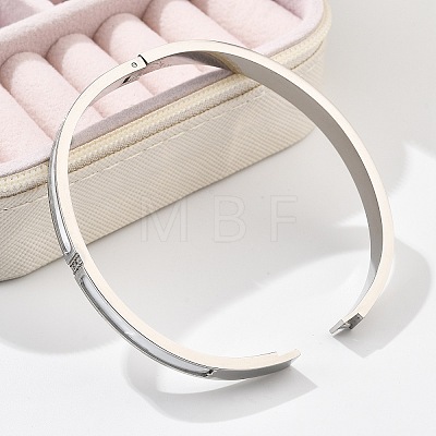 304 Stainless Steel Rhinestone Bangles for Women BJEW-Z092-07P-1