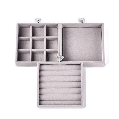 3-Tier PET Plastic Jewelry Storage Drawer Boxes CON-N016-08B-1