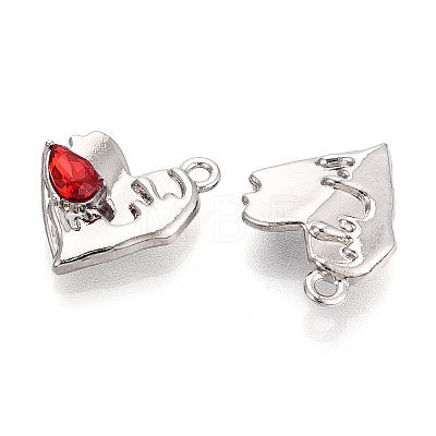 Alloy Rhinestone Pendants FIND-N008-10P-1