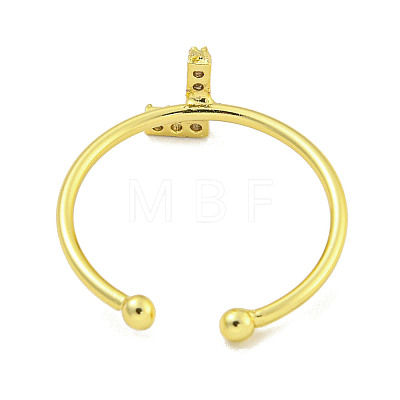 Rack Plating Brass Open Cuff Rings for Women RJEW-F162-02G-L-1