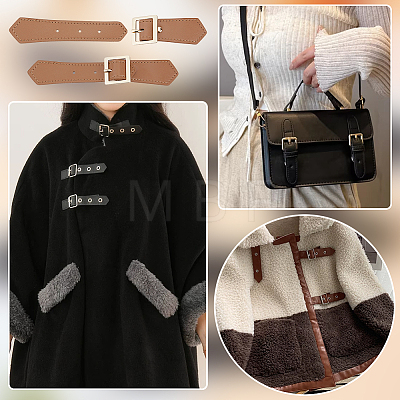 4Pcs Leather Sew on Toggle Buckles FIND-FG0005-62A-1