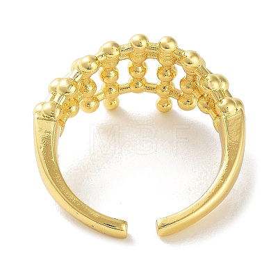 Brass Open Cuff Rings for Women RJEW-E292-02G-1