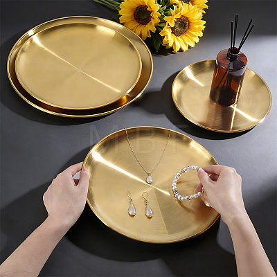 6Pcs 3 Styles Round 201 Stainless Steel Jewelry Storage Trays for Rings AJEW-NB0009-43-1