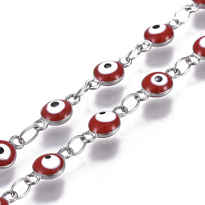 304 Stainless Steel Enamel Chains CHS-P006-02P-01-1