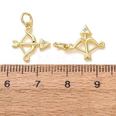 Brass Micro Pave Clear Cubic Zirconia Charms CU-E003-14G-C-1