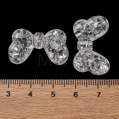 Plating Transparent Crackle Acrylic Beads MACR-D024-17-03-1