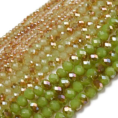 Electroplate Glass Faceted Rondelle Beads Strands EGLA-D020-8x5mm-58-1
