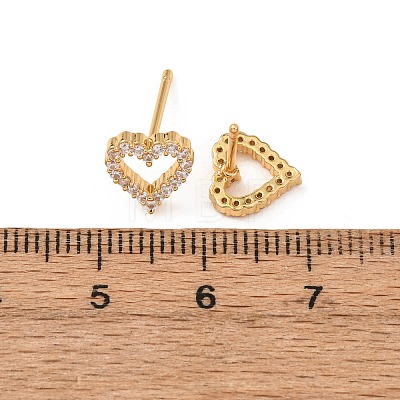 Brass Micro Pave Cubic Zirconia Stud Earrings for Women EJEW-F418-21G-1