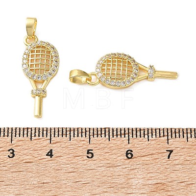 Brass Micro Pave Clear Cubic Zirconia Pendants CU-CBA2554-01G-1